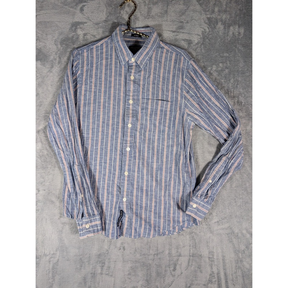 Abercrombie & Fitch Mens Muscle Fit Stripe Long Sleeve Button Up Shirt Medium